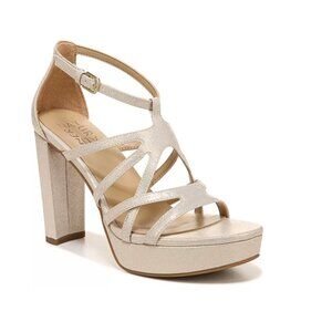 Naturalizer Neona Light Gold Strappy Sandal Heels Women's Size 9.5M New in Box